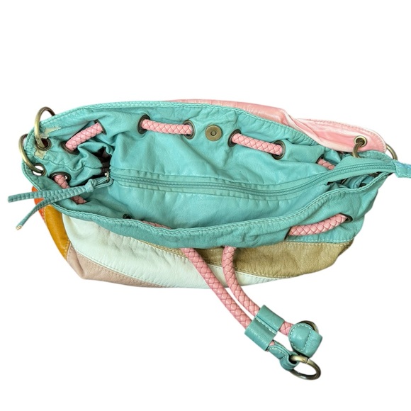 John Romaine Multi-Color Boho Bucket Shoulder Bag - Picture 7 of 12
